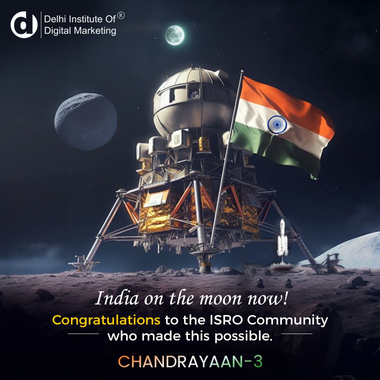 Congratulations to ISRO on landing Chandrayaan 3 at the South Pole of the Moon!