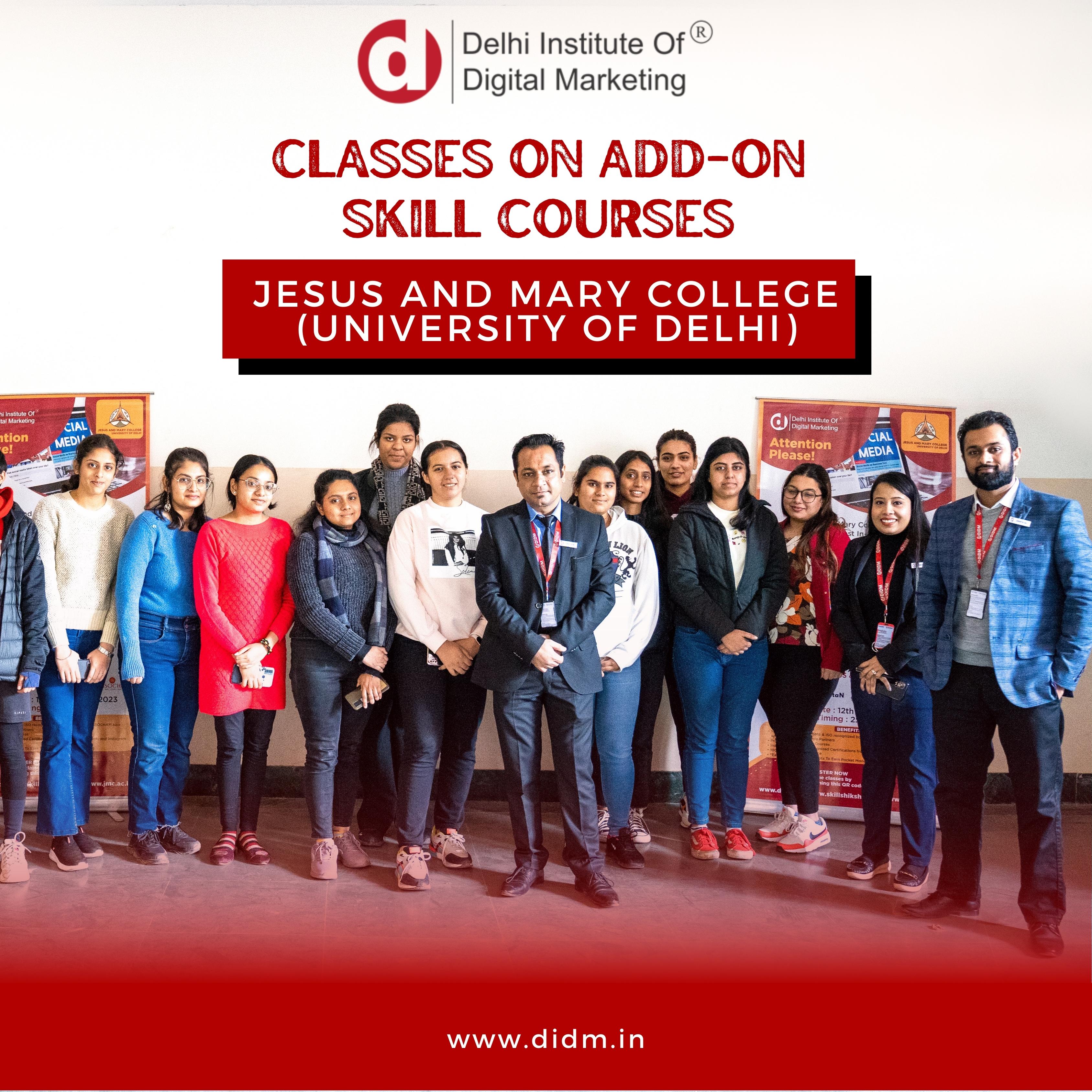 DIDM Classes on Add On Skill Courses at JMC College University Delhi DU