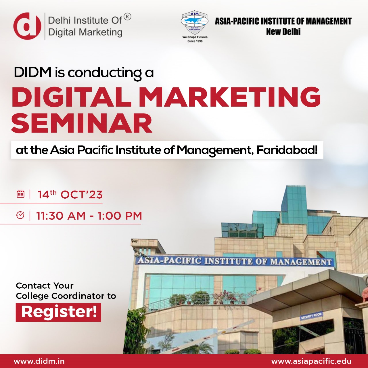 DIDM Conducting a Digital Marketing Seminar at the Asia Pacific Institute of Management