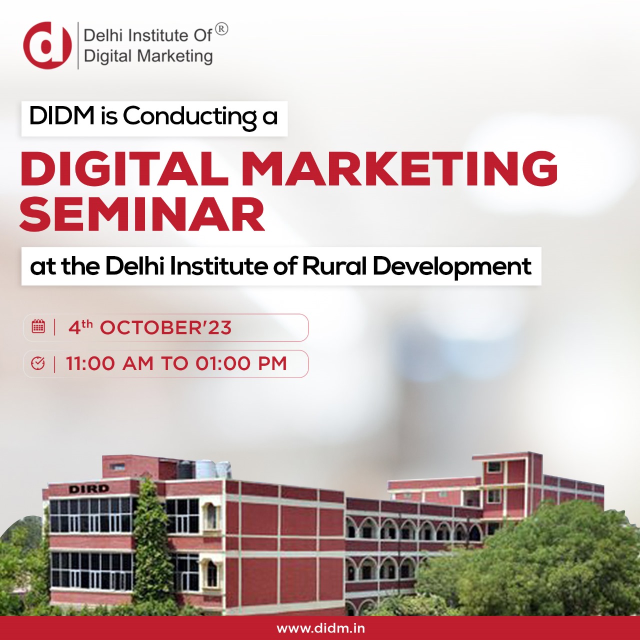 DIDM is conduct a digital marketing seminar at DIRD College