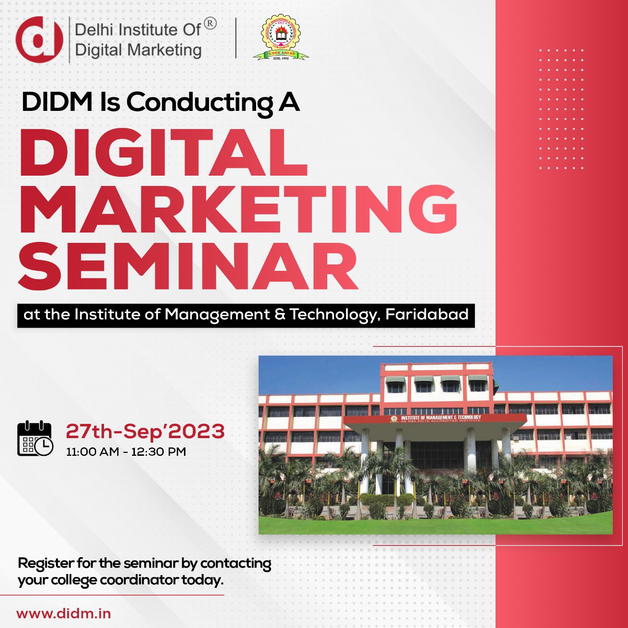 DIDM is conducting a digital marketing seminar at the Institute of Management and Technology (1)