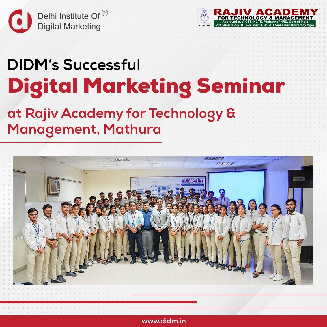 Digital Marketing Seminar at Rajiv Academy for Technology and Management