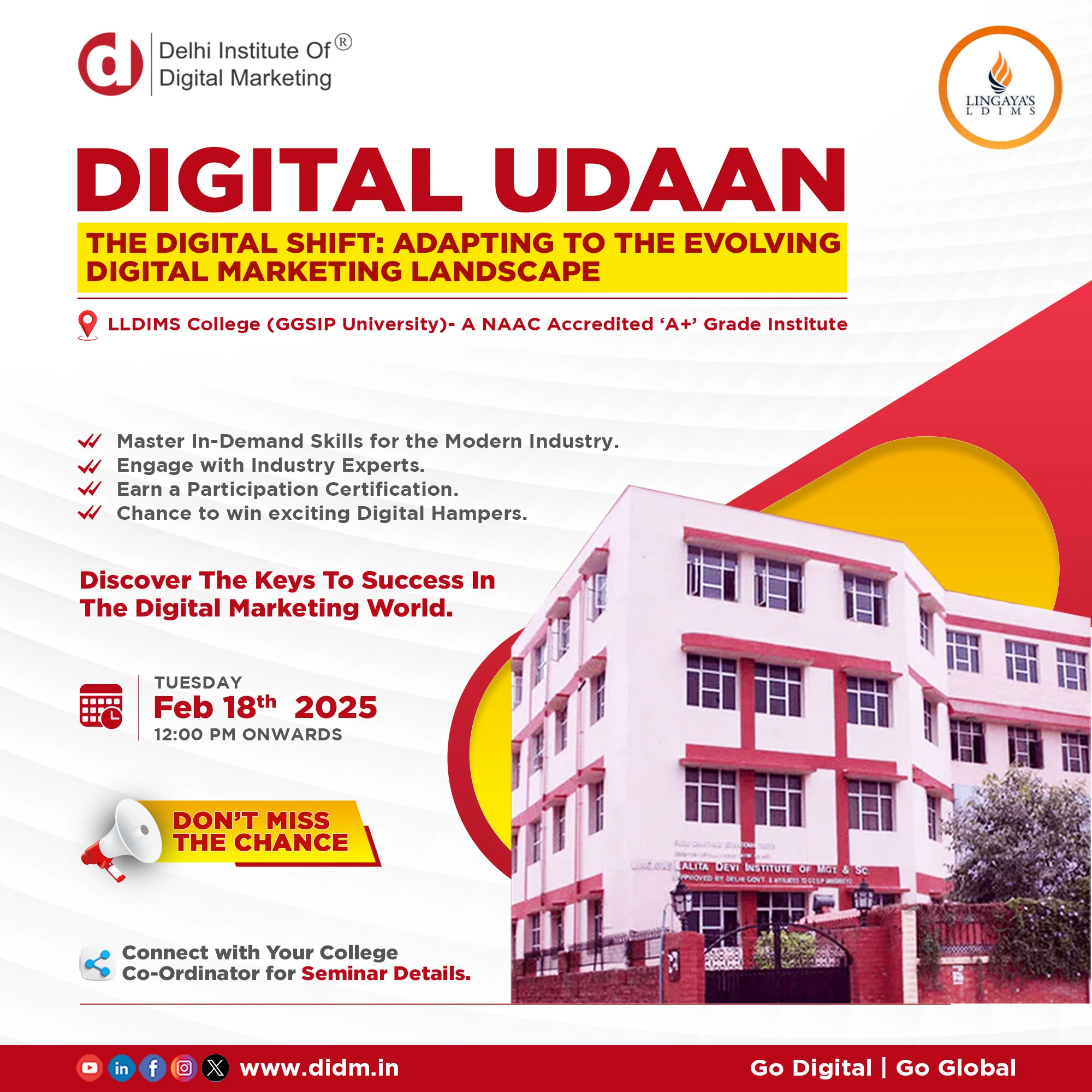 Exciting News! DIDM to Conduct Digital Udaan Seminar at LLDIMS College