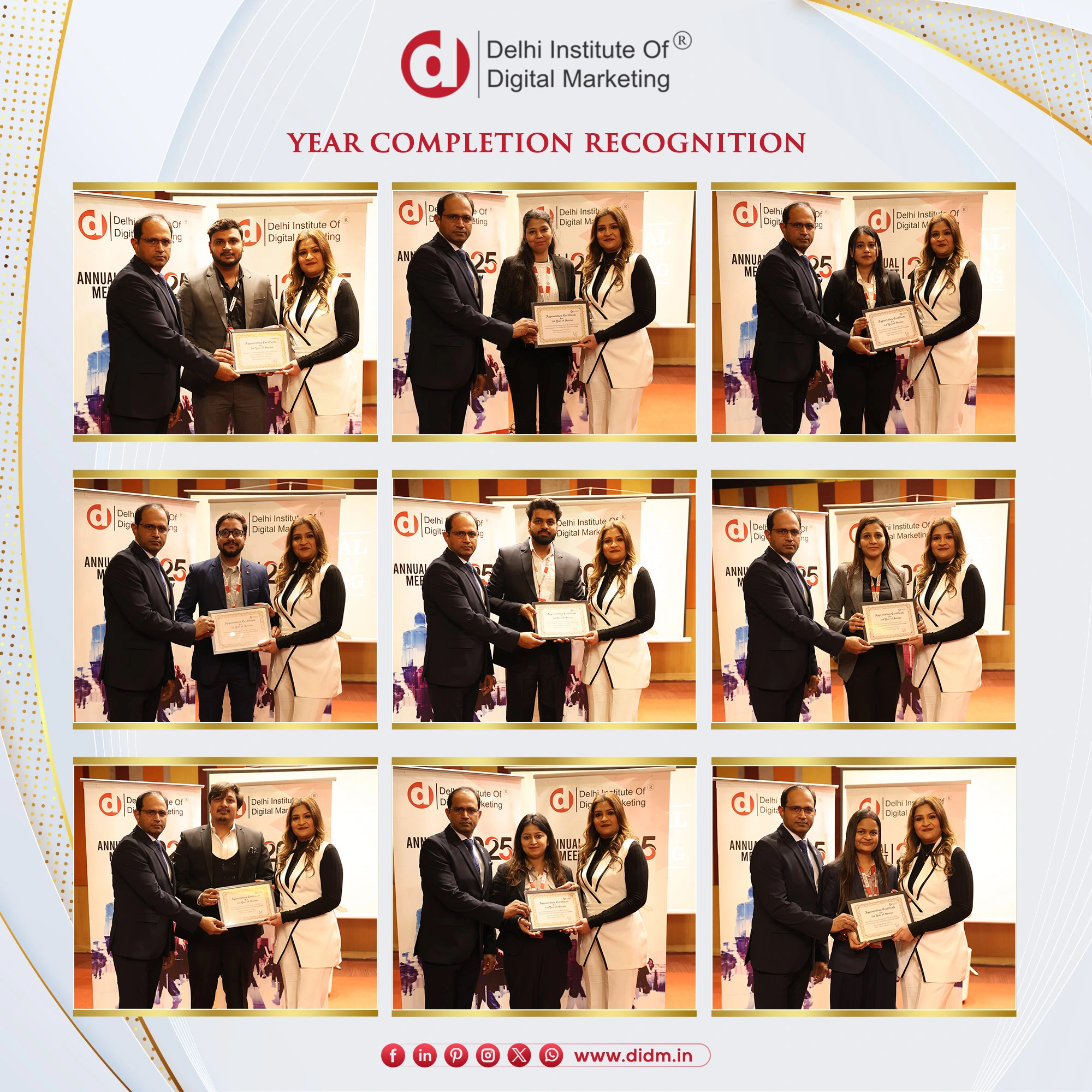 Annual awards for 1 year completion at didm