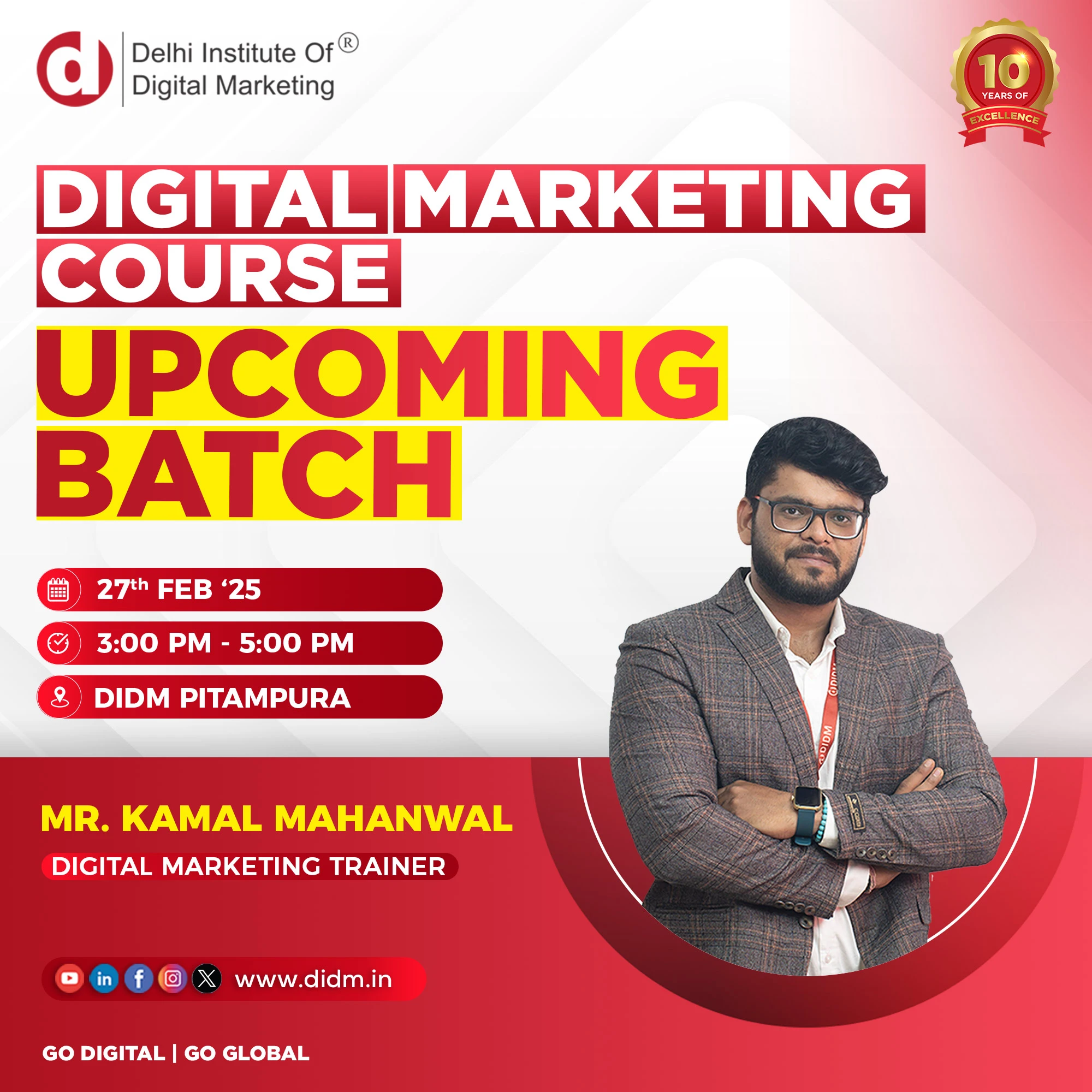 DIDM digital marketing upcoming batch 2025- Kamal