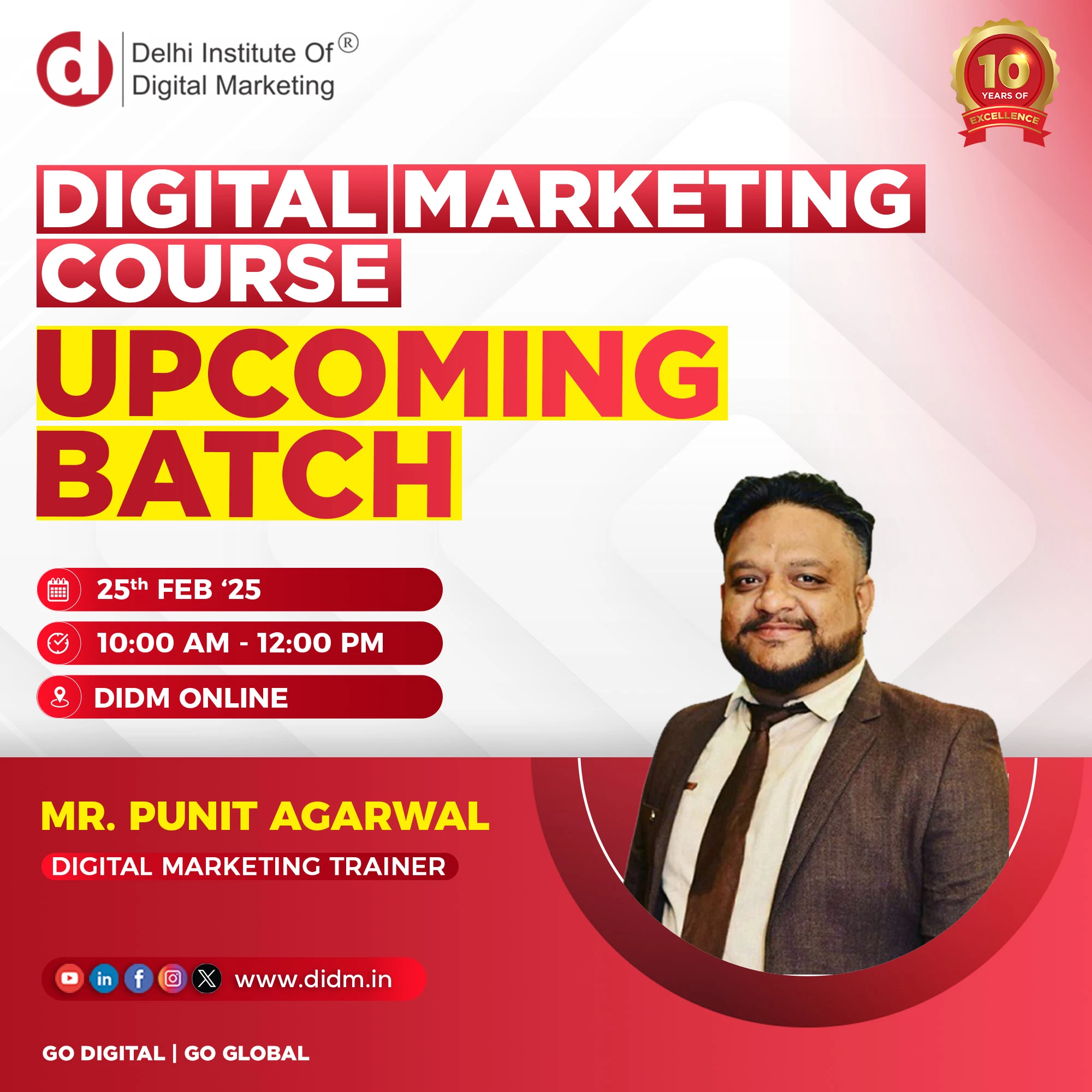 DIDM digital marketing upcoming batch 2025- Punit