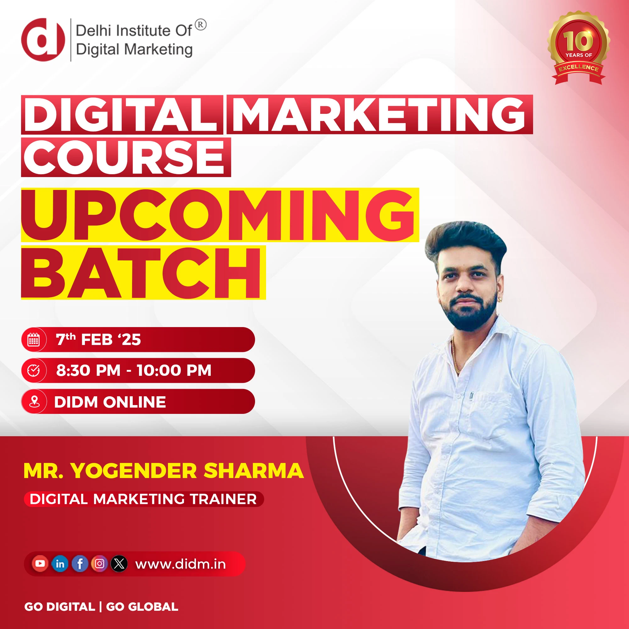 Digital marketing upcoming batch Online DIDM