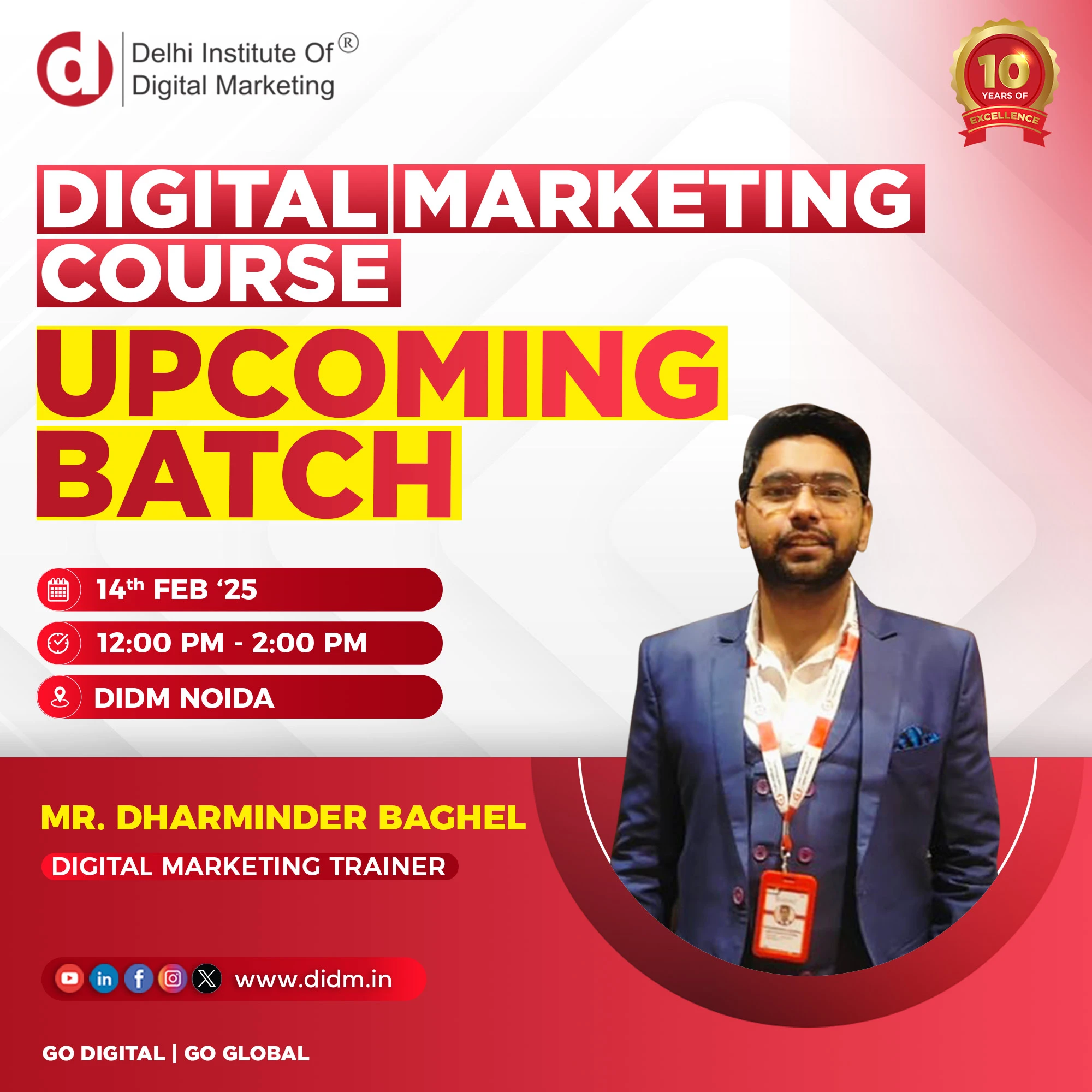 Digital marketing upcoming batch in DIDM Noida