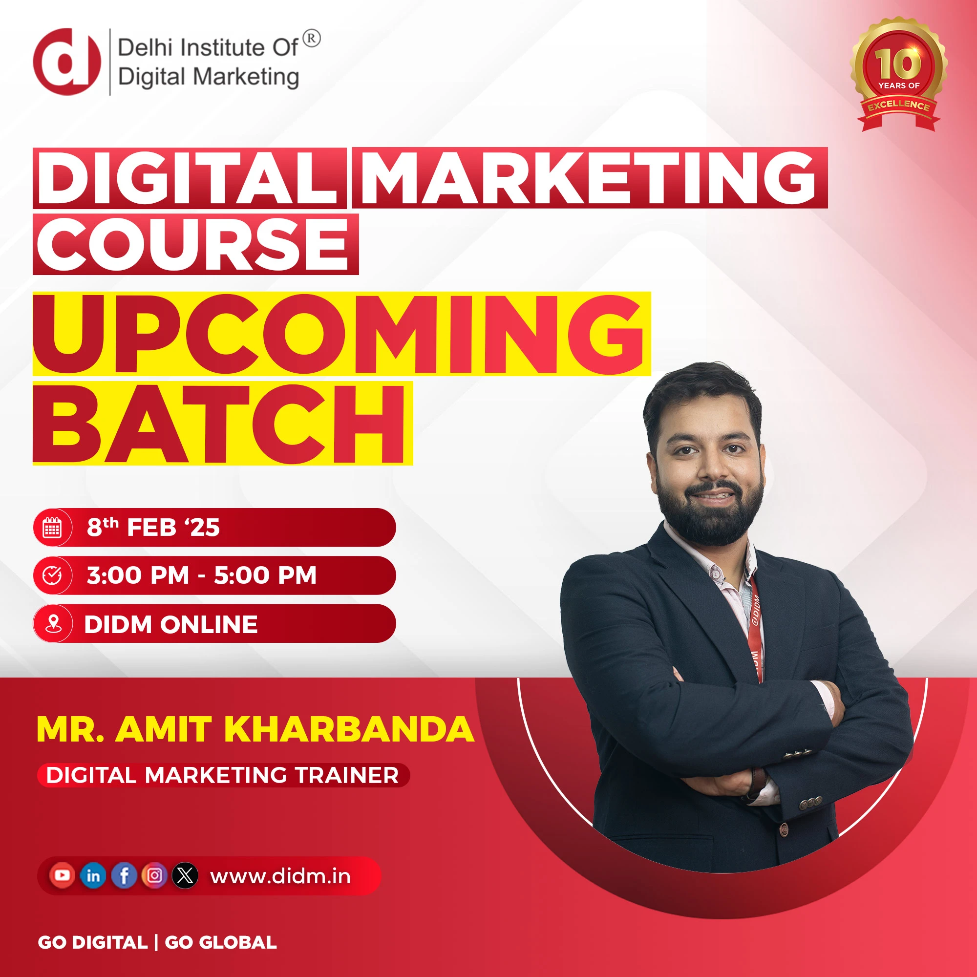 Digital marketing upcoming batch in DIDM Online