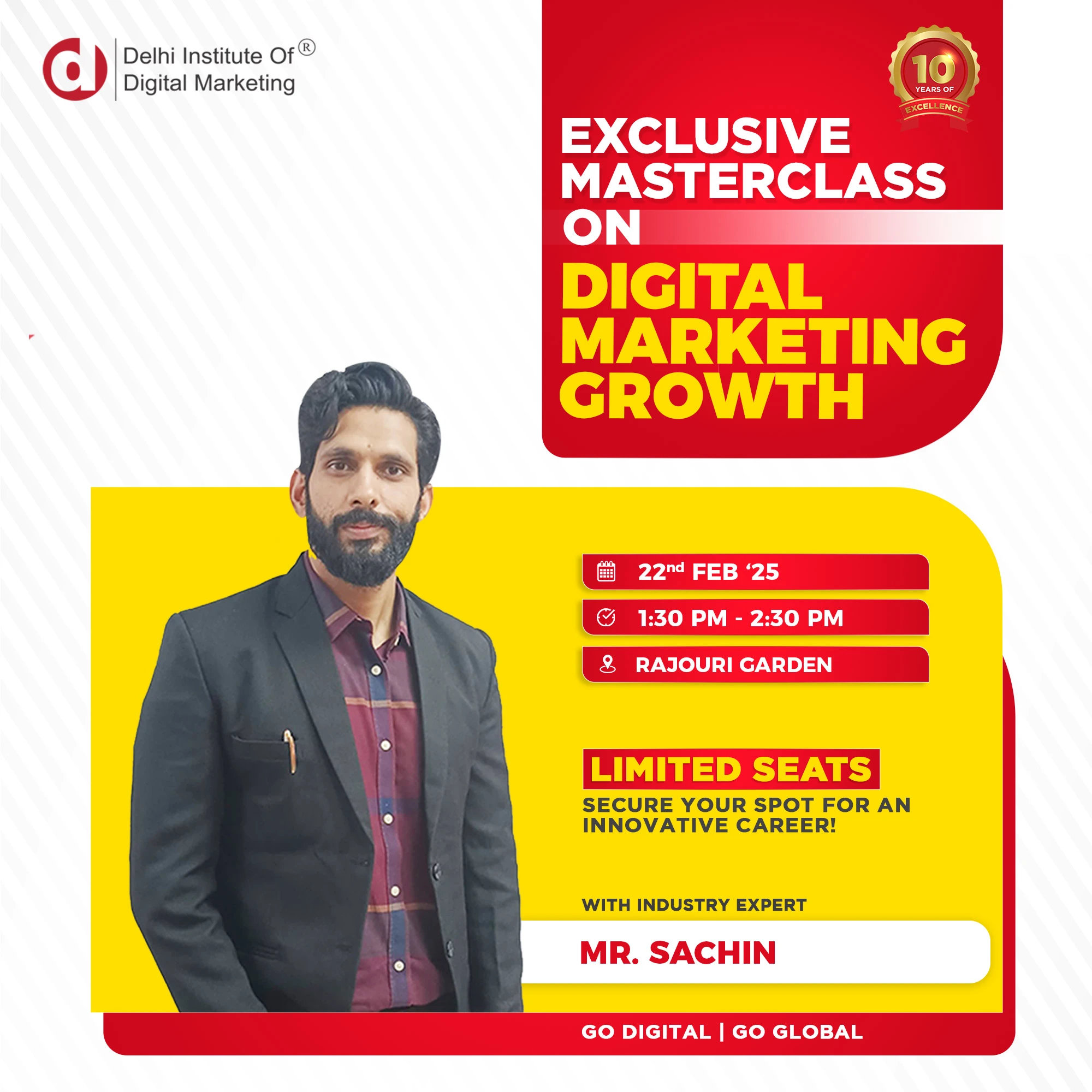 Exclusive Digital Marketing Growth Masterclass in Rajouri Garden to Build Digital Skills! Sachin