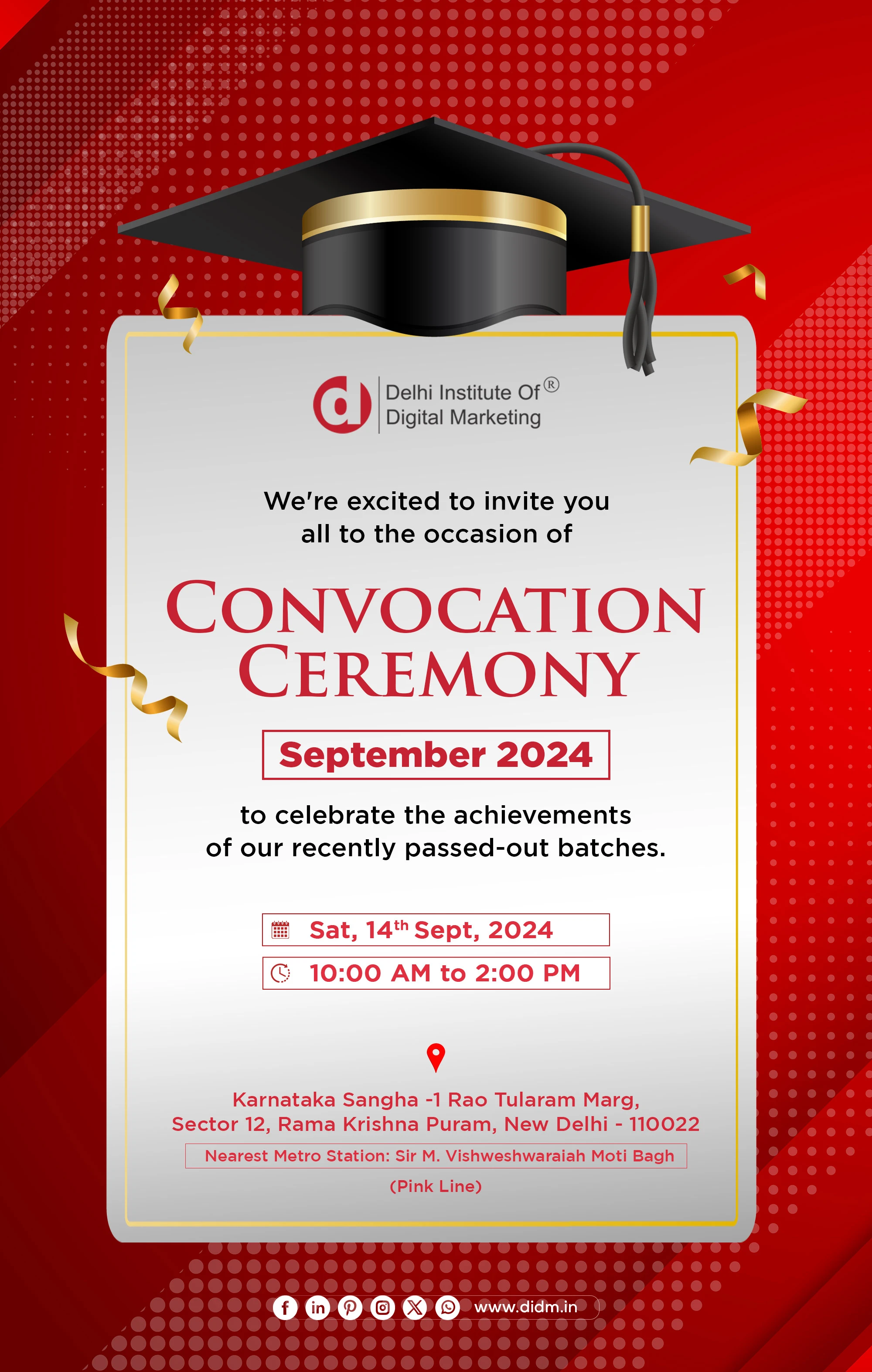 Join us at DIDM convocation ceremony -september 2024